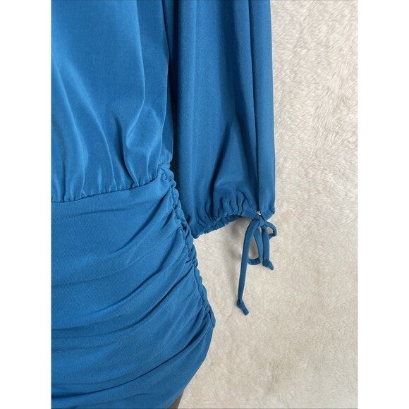 Worthington Women's Peacock Blue Stretch Blouse Size Medium - Picture 2 of 5